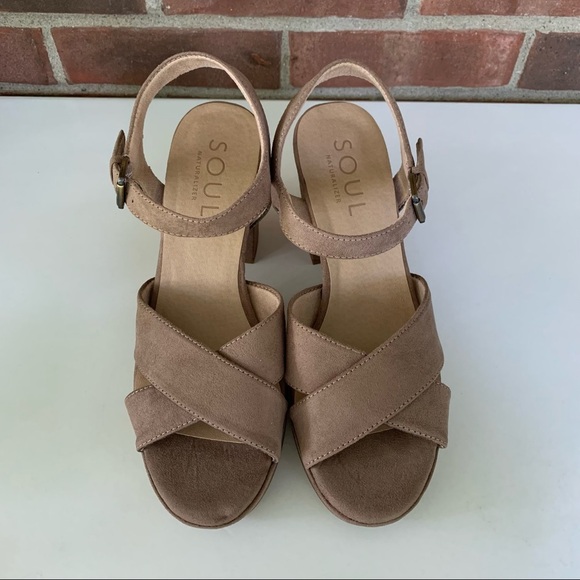 Soul Naturalizer Aries Brown Open Toe Block Heel Platform Sandals US size 9.5 M - Picture 4 of 9